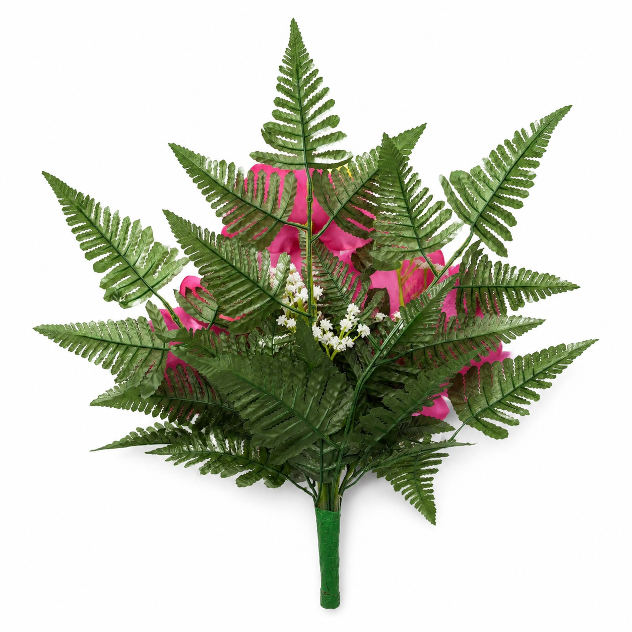 Mazzo di fiori artificiali in vetroresina per cimitero – tre catleya Dark pink - immagine 4