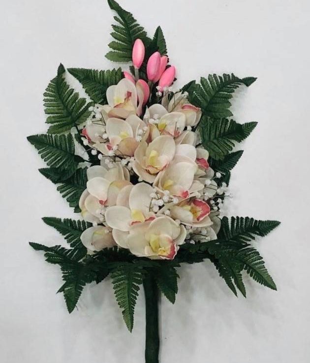 orchidea cream doppia in silicone mazzo fiori per cimiteri