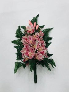 orchidea pink doppia silicone mazzo fiori per cimiteri