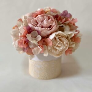 Cappelliera decorata con merletto - Avorio, rosa cipria, mauve