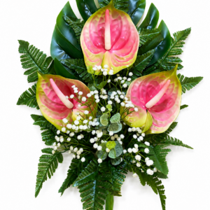 Fiori artificiali mazzo  con anthurium in silicone