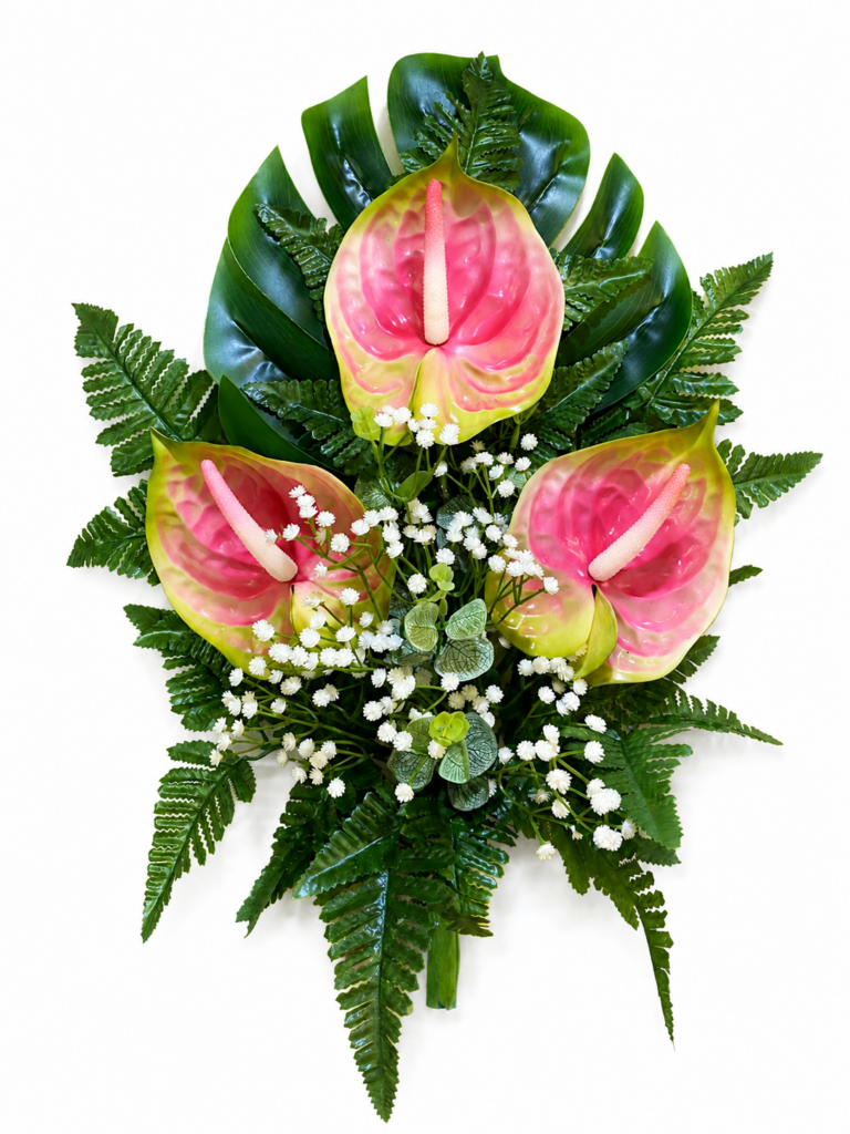 Fiori artificiali mazzo con anthurium in silicone