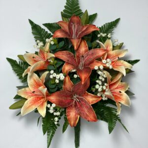 Fiori artificiali per cimitero mazzo con Lilium