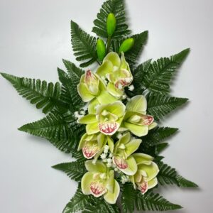 Fiori artificiali per cimitero mazzo di orchidea in silicone verde chiaro