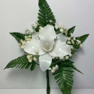 Fiori artificiali in vetroresina catleya bianca