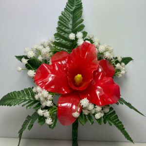 Fiori artificiali in vetroresina catleya rossa