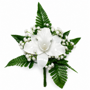 Fiori artificiali in vetroresina mazzo monofiore con catleya bianca