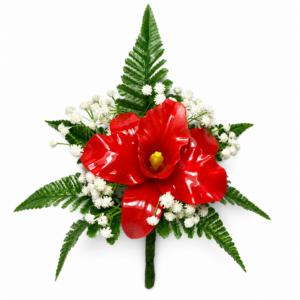 Fiori artificiali in vetroresina mazzo monofiore con catleya rossa