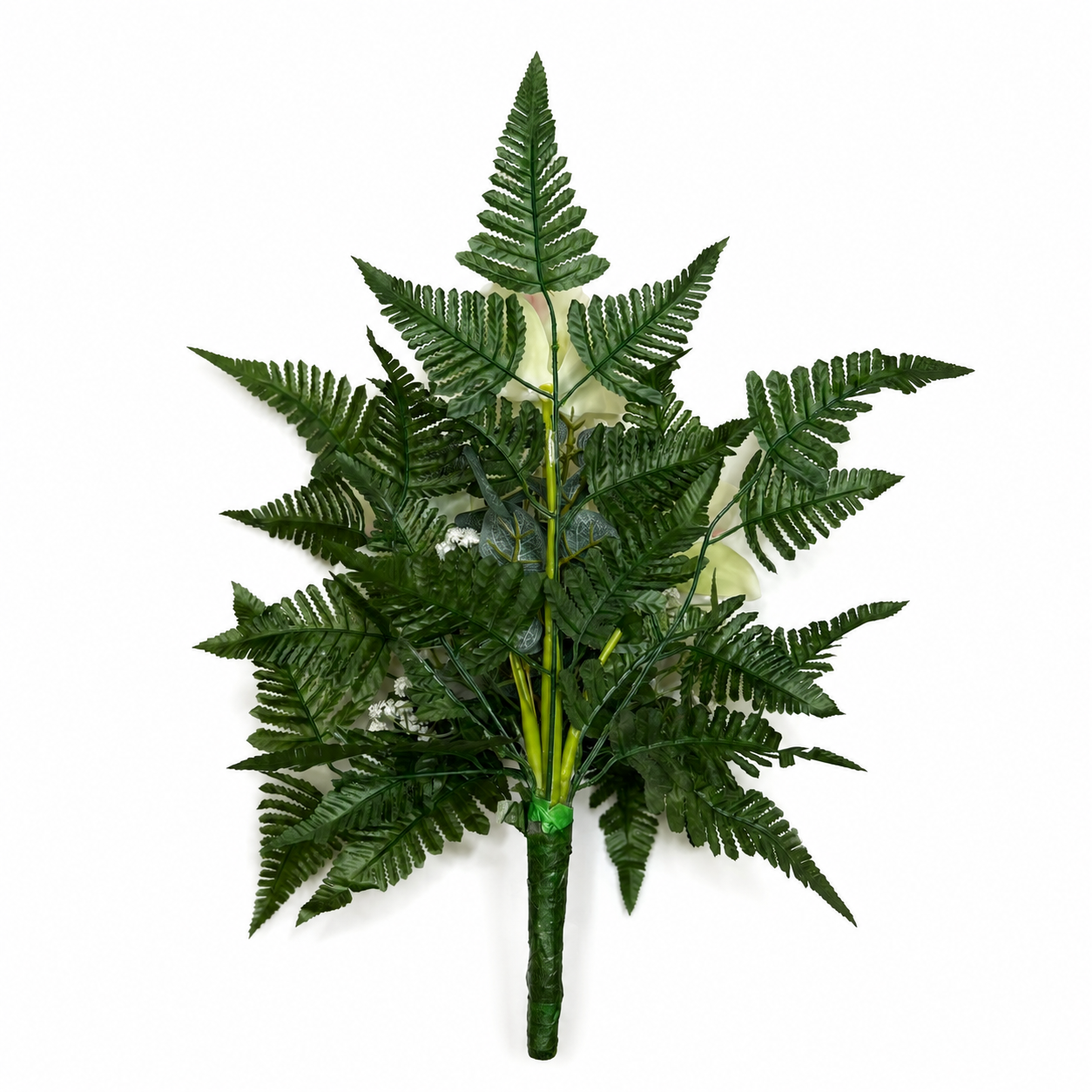 Mazzo di fiori artificiali per cimitero con quattro catleya vetroresina green - immagine 2