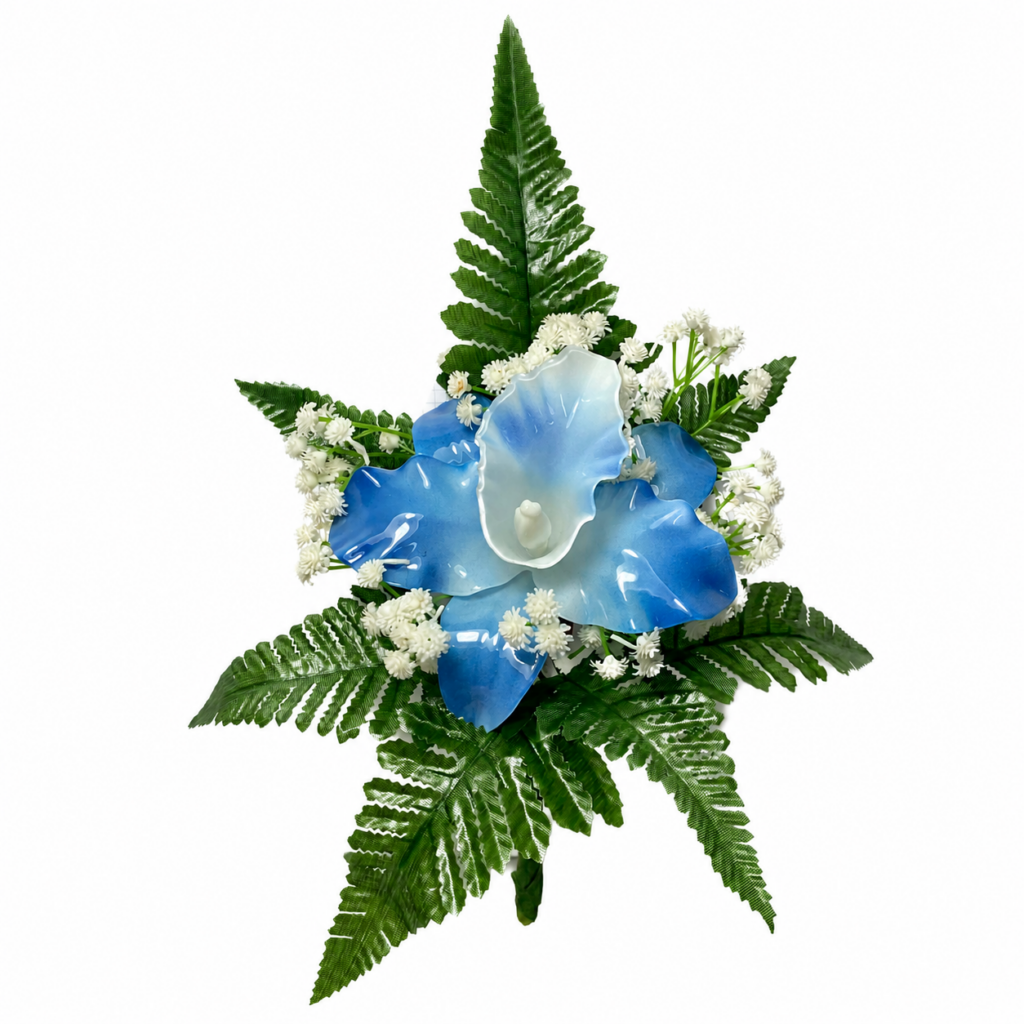 Fiori artificiali in vetroresina mazzo monofiore con catleya blu