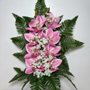 Fiori artificiali per cimitero mazzo di orchidea in tessuto e silicone Rosa