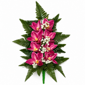 Mazzo Fiori artificiali per cimitero con orchidea beauty