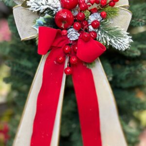 FIOCCO NATALIZIO IN METALLO CON DECORAZIONI h 35 cm