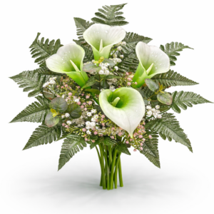 Fiori artificiali per loculi - Mazzo con calle in vetroresina