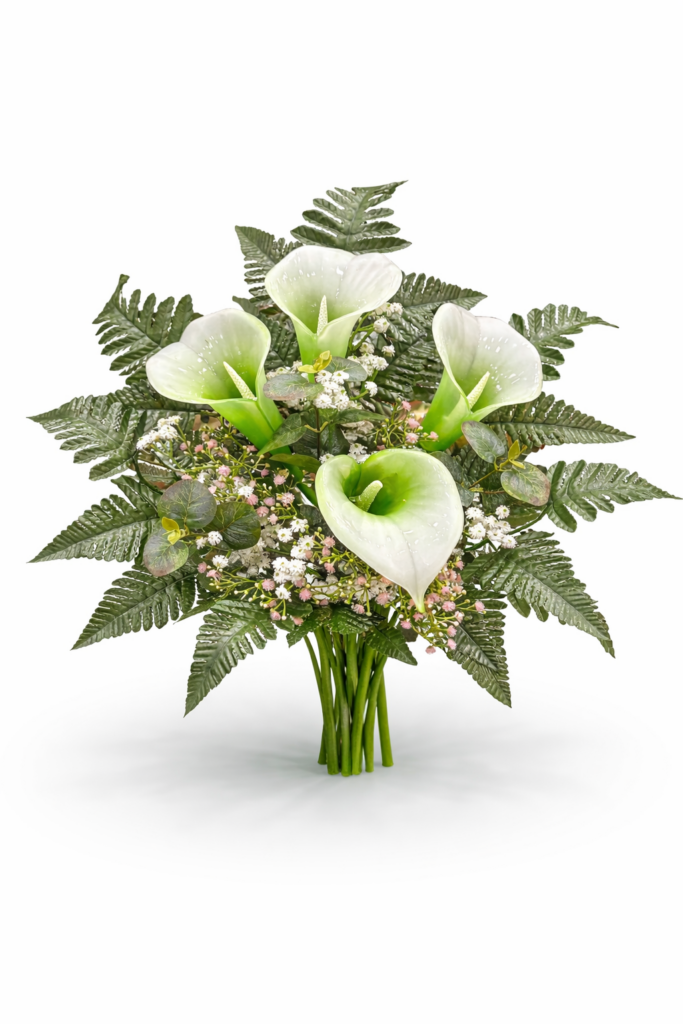 Fiori artificiali per loculi – Mazzo con calle in vetroresina