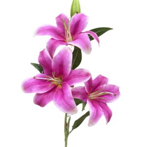 Ramo Lilium a tre fiori in silicone, beauty con sfumature h 90cm