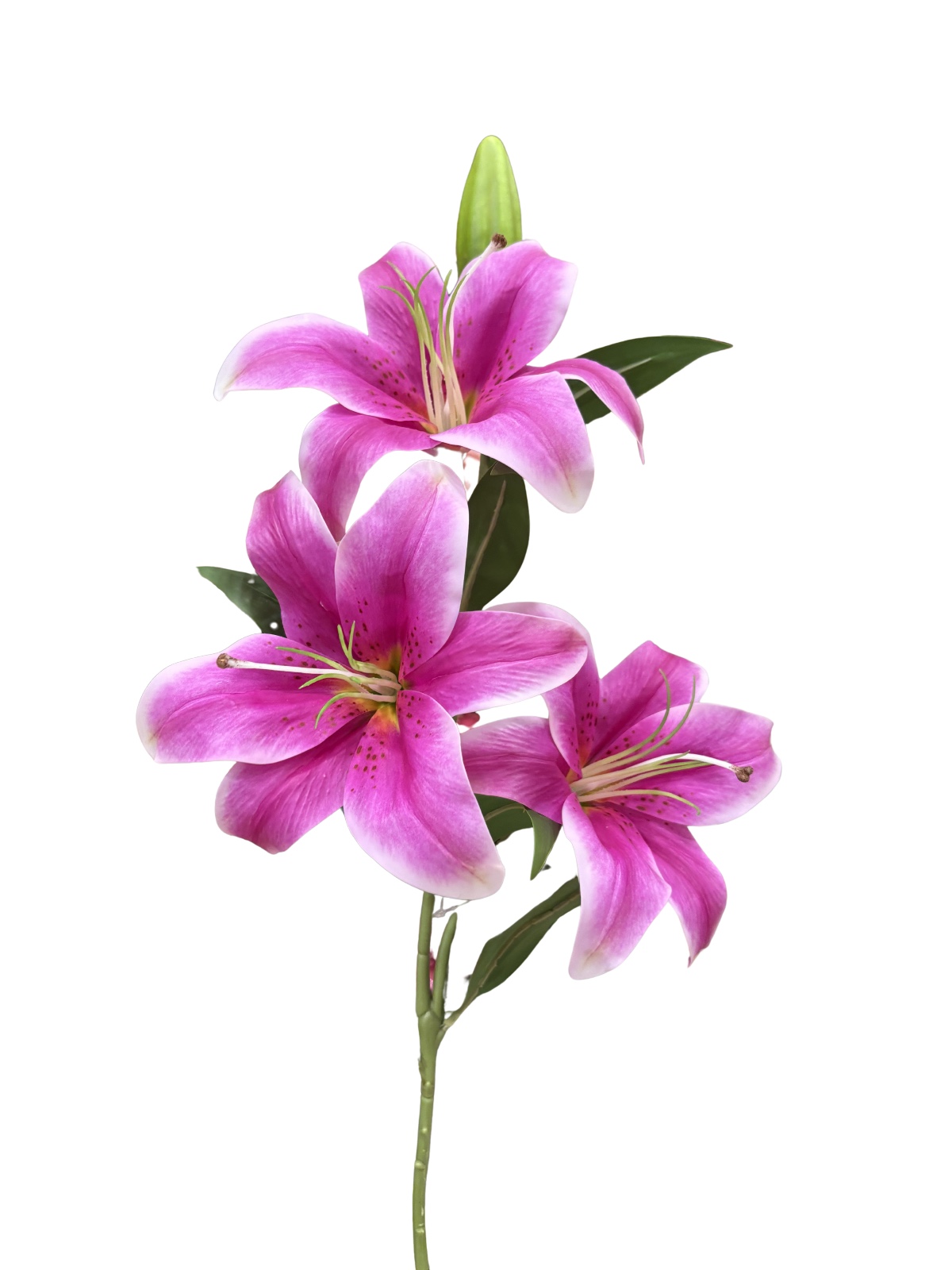Ramo Lilium a tre fiori in silicone, beauty con sfumature h 90cm