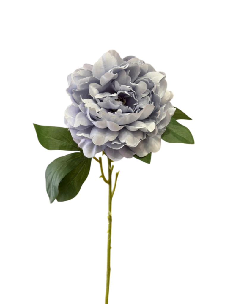 Fiori artificiali Peonia  azzurro polvere in tessuto – fiore decorativo realistico