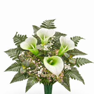 Fiori artificiali per loculi - Mazzo con calle in vetroresina