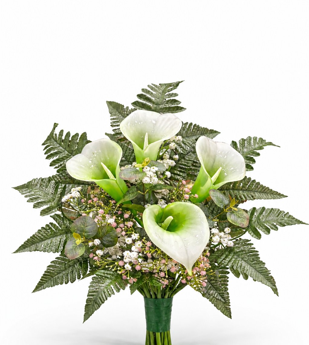 Fiori artificiali per loculi – Mazzo con calle in vetroresina