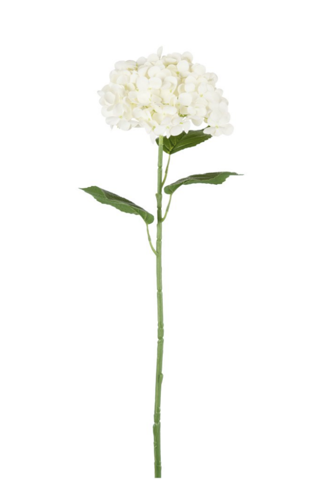 Fiore artificiale Ortensia in silicone Natural Touch colore bianco