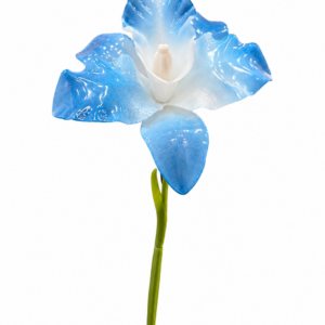 Fiore artificiale in vetroresina Cattleya blu con sfumature bianche