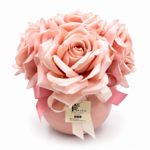 Ampolla con Rose Rosa in Velluto Profumate Ø 20