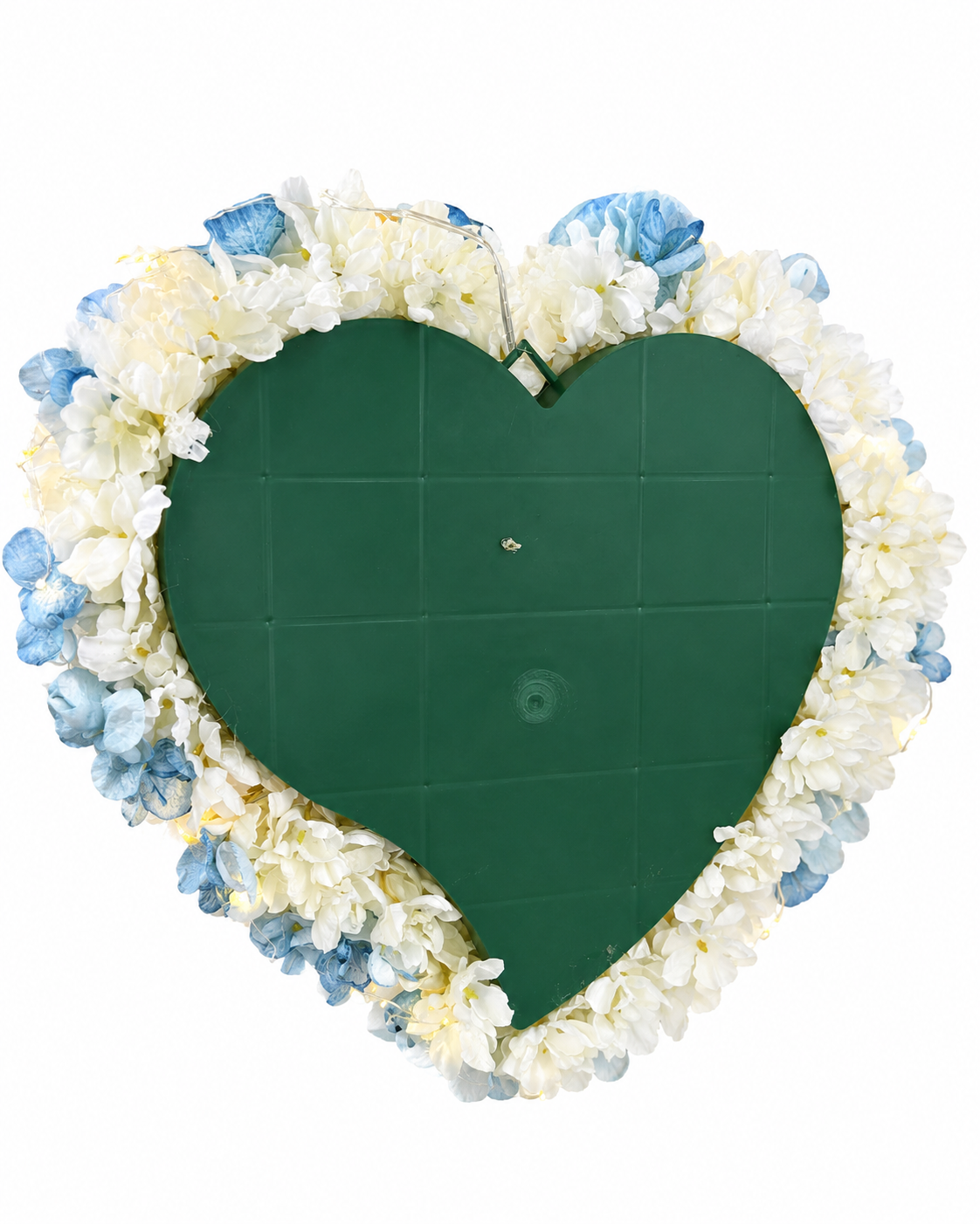 Cuore con fiori artificiali, con nanuncoli e ortensie – Cuore con dedica - immagine 4