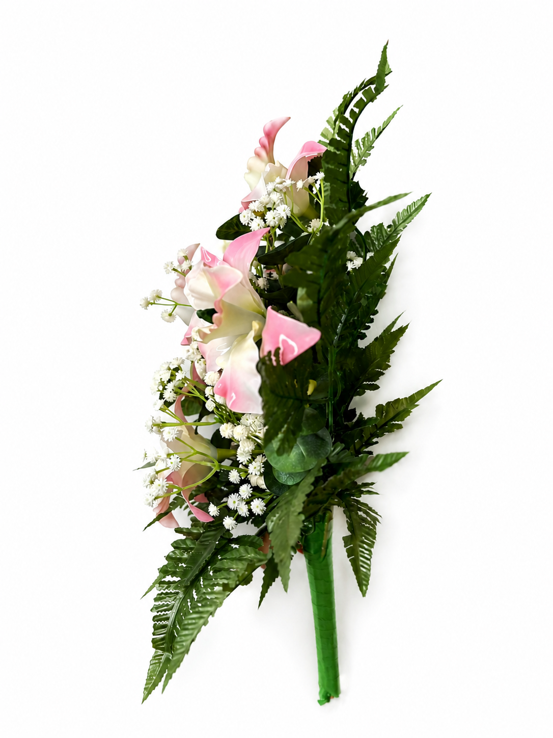 Mazzo di fiori artificiali in vetroresina per cimitero – cinque catleya pink - immagine 4