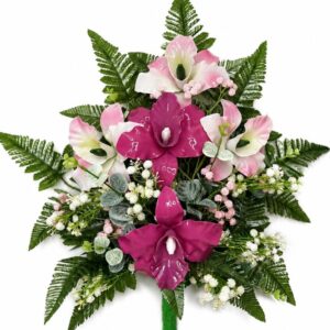 Mazzo di fiori artificiali in vetroresina per cimitero