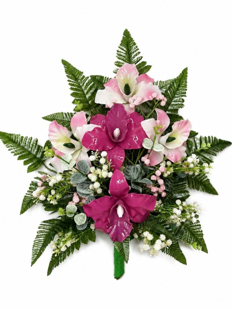Mazzo di fiori artificiali in vetroresina per cimitero