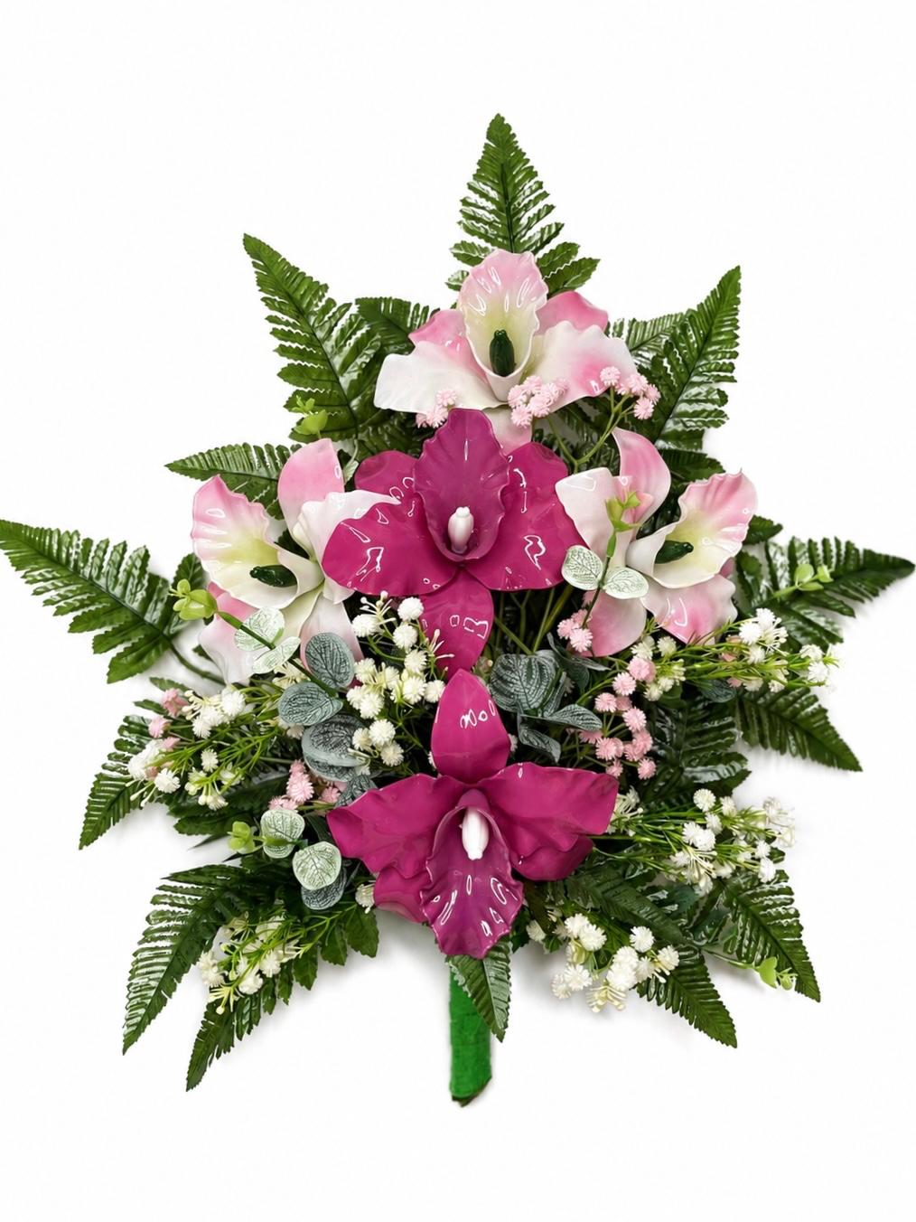 Mazzo di fiori artificiali in vetroresina per cimitero