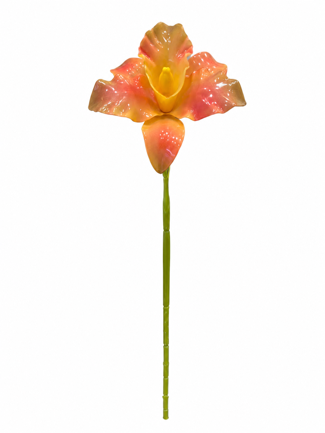 Fiore in vetroresina Cattleya orange